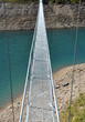 Alpine footbridge over lake