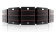 Server with red lines on white background