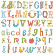 Vector: Hand-drawn funny alphabet isolated on white. Hand-drawn funny alphabet isolated on white.