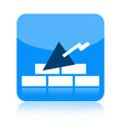 Trowel and brick wall icon
