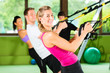 Fitness - Leute beim Suspension training