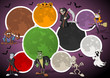 Vector: halloween template with cartoon monster characters halloween template with cartoon monster characters