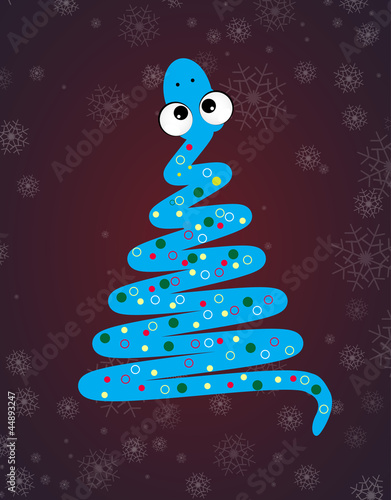 Vector: new year snake gift card tree new year snake gift card tree