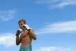 Young guy in boxing gloves
