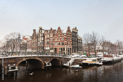 Photo: Winter view of the city center in Amsterdam Winter view of the city center in Amsterdam