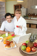 Couple having breakfast together