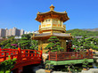 chinese garden with pavilion