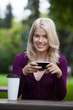 Happy Woman with Mobile Phone