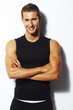 Handsome personal trainer