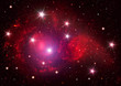 Illustration: Stars of a planet and galaxy in a free space Stars of a planet and galaxy in a free space