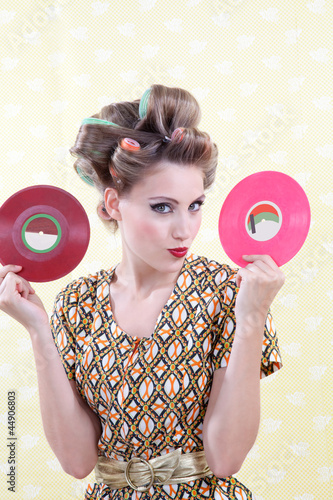 Photo: Woman Holding Vinyl Record Woman Holding Vinyl Record