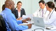 Video: Multi Ethnic Medical Team Meeting with Financial Advisor Multi Ethnic Medical Team Meeting with Financial Advisor