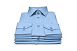 Stack of blue man's shirt
