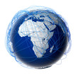 Major global aviation routes on the globe