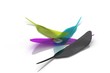 CMYK quills on white background