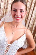 excited young blond bride