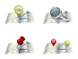 City map with GPS Icons and route