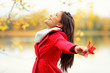 Happy autumn woman