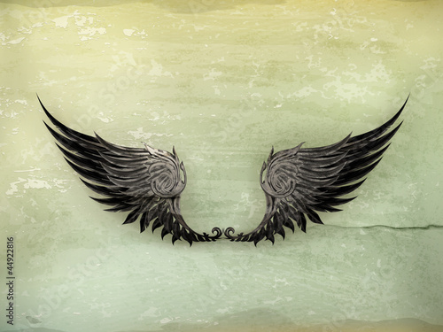 Vector: Wings Black, old-style Wings Black, old-style
