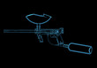 Paintball gun (3D xray blue transparent)