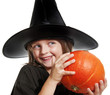 little witch on halloween