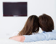 Couple watching television