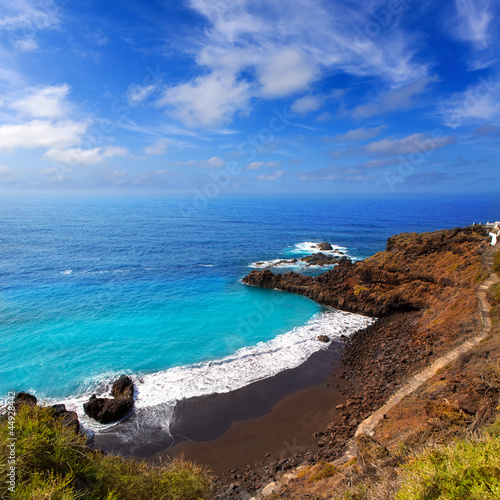 Photo: Beach el Bollullo black brown sand and aqua water Beach el Bollullo black brown sand and aqua water