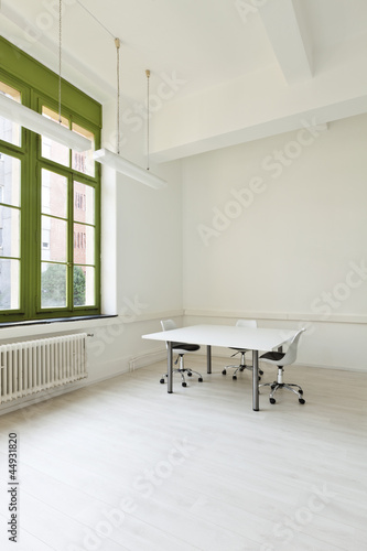 Photo: interior, office with furniture white interior, office with furniture white