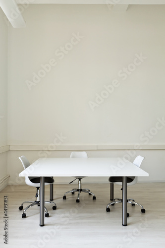 Photo: interior, office with furniture white interior, office with furniture white