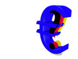 eurosymbol with question mark on white background - 3D
