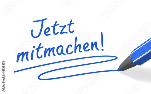 Illustration: Stift- & Schriftserie: Jetzt mitmachen! blau Stift- & Schriftserie: Jetzt mitmachen! blau