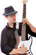 bassist playing instrument