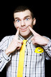 Photo: Happy Man With Big Smile On Black Background Happy Man With Big Smile On Black Background