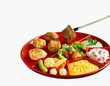 Plate with meat fondue