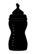A silhouette of a baby feeding bottle