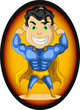 strong blue super hero