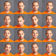 Photo: Young Man Collection of Expressions on Grey Young Man Collection of Expressions on Grey