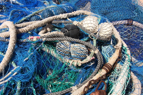 Photo: nets and fishing gear at sea nets and fishing gear at sea