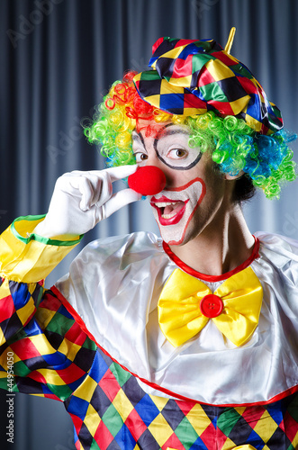 Photo: Funny clown in studio shooting Funny clown in studio shooting