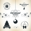 Christmas and New Year symbols for designs postcard, invitation