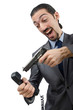 Angry businessman killing the phone