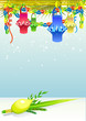 Happy Sukkot with decorative elements