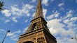 Video: Eiffel Tower in Paris France during summer day Eiffel Tower in Paris France during summer day