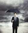man with umbrella