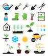 Gardening icons set