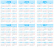 Vektor: Calendar 2012, 2013, 2014, 2015, 2016, 2017 Calendar 2012, 2013, 2014, 2015, 2016, 2017