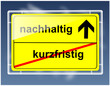 Vektor: Schild - Kurzfristig/Nachhaltig Schild - Kurzfristig/Nachhaltig