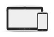 Digital tablet with mobile smart phone isolated