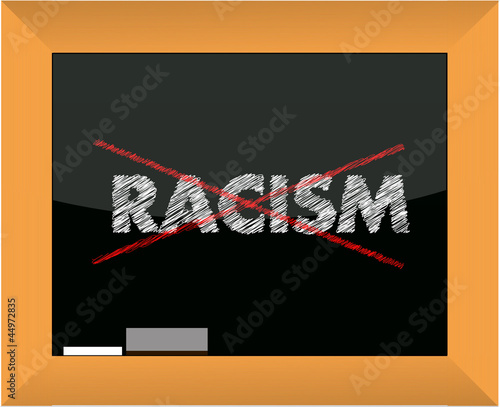 Photo: Conceptional chalk drawing - No racism illustration design Conceptional chalk drawing - No racism illustration design