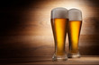 Photo: Beer into glass on a old stone Beer into glass on a old stone